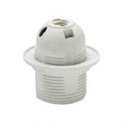 Эл.патрон Е-27 пластик,люстровый с кольцом